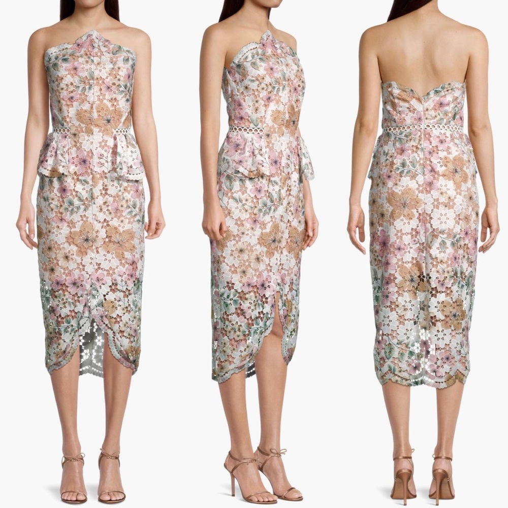 Elliatt Times Peplum Lace Midi-Dress Women’s Size XS